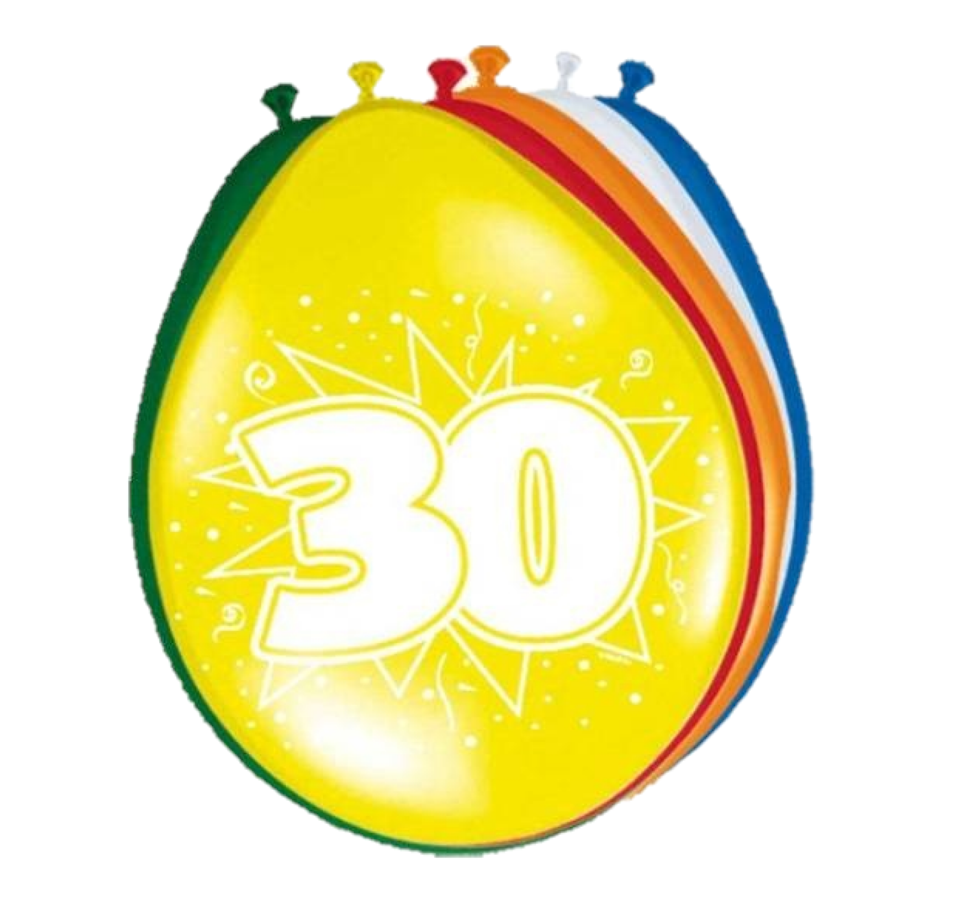 Ballonnen - 30 jaar - 30cm - 8st.
