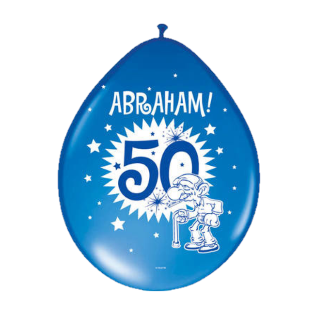 Folat Ballonnen - 50 jaar, Abraham - Metallic - 30 cm - 8st.