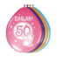 Folat Ballonnen - 50 jaar, Sarah - Metallic - 30 cm - 8st.