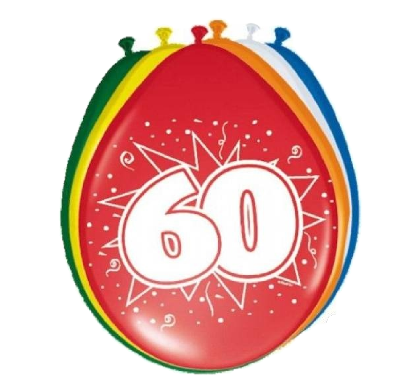 Ballonnen - 60 jaar - 30cm - 8st.