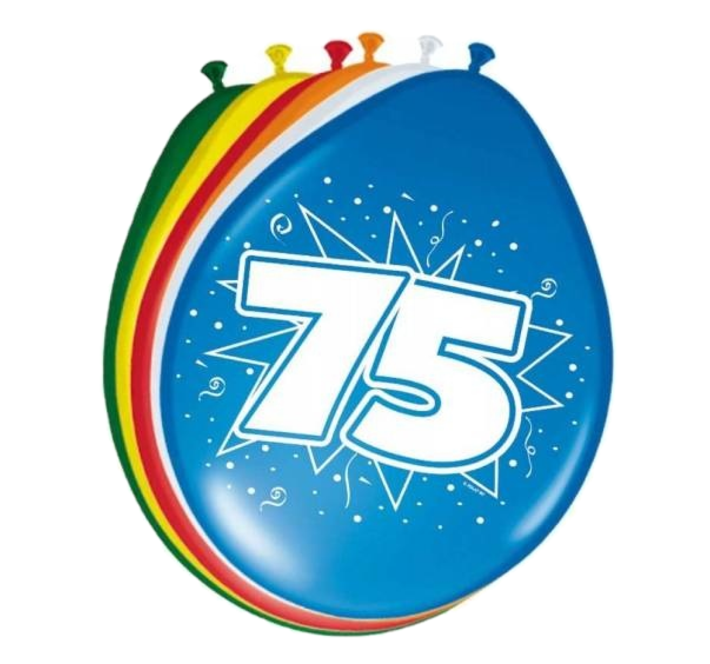 Ballonnen - 75 jaar - 30cm - 8st.