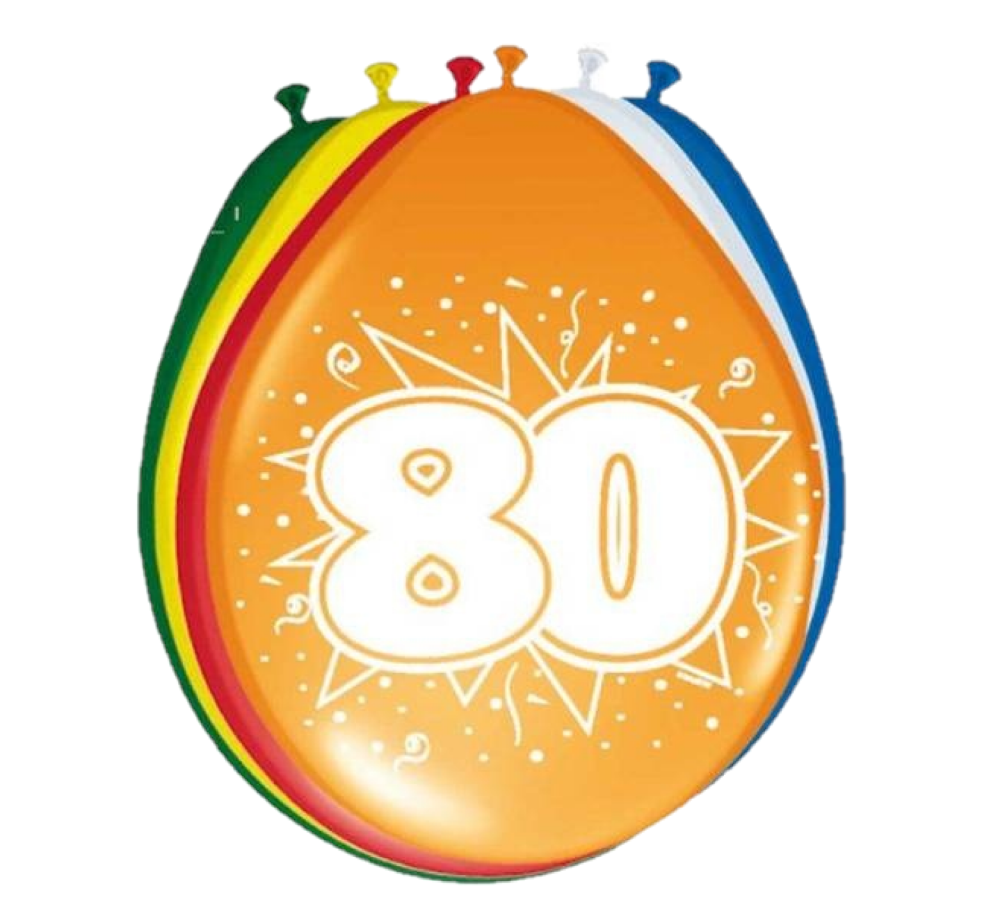 Ballonnen - 80 jaar - 30cm - 8st.