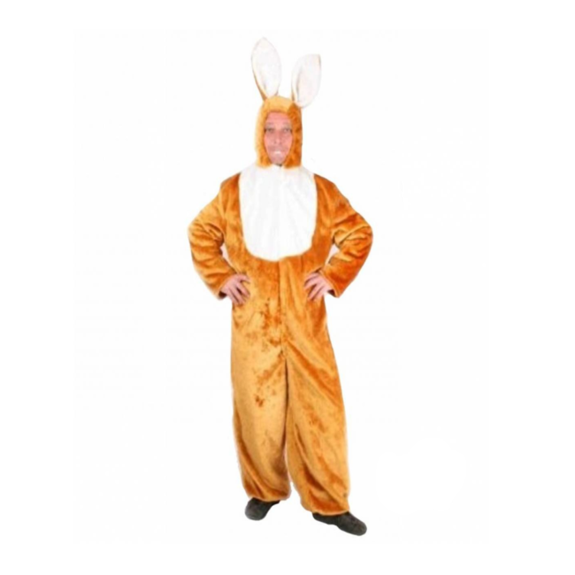 PartyXplosion Kostuum - Haas / konijn - Pluche - Bruin, wit - mt.48/50