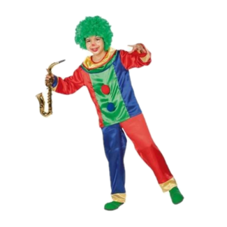 Haza-Witbaard Kostuum - Clown - Satijn - 2dlg. - mt.104/122