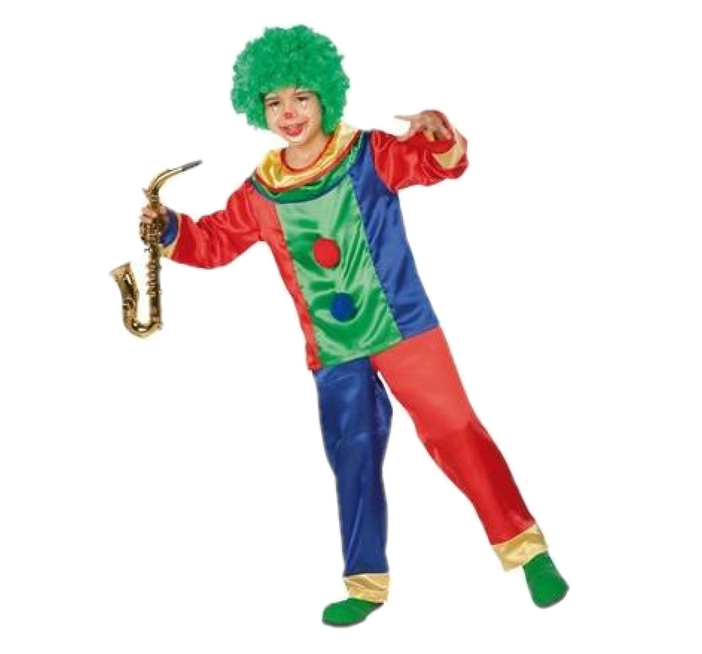 Kostuum - Clown - Satijn - 2dlg. - mt.104/122