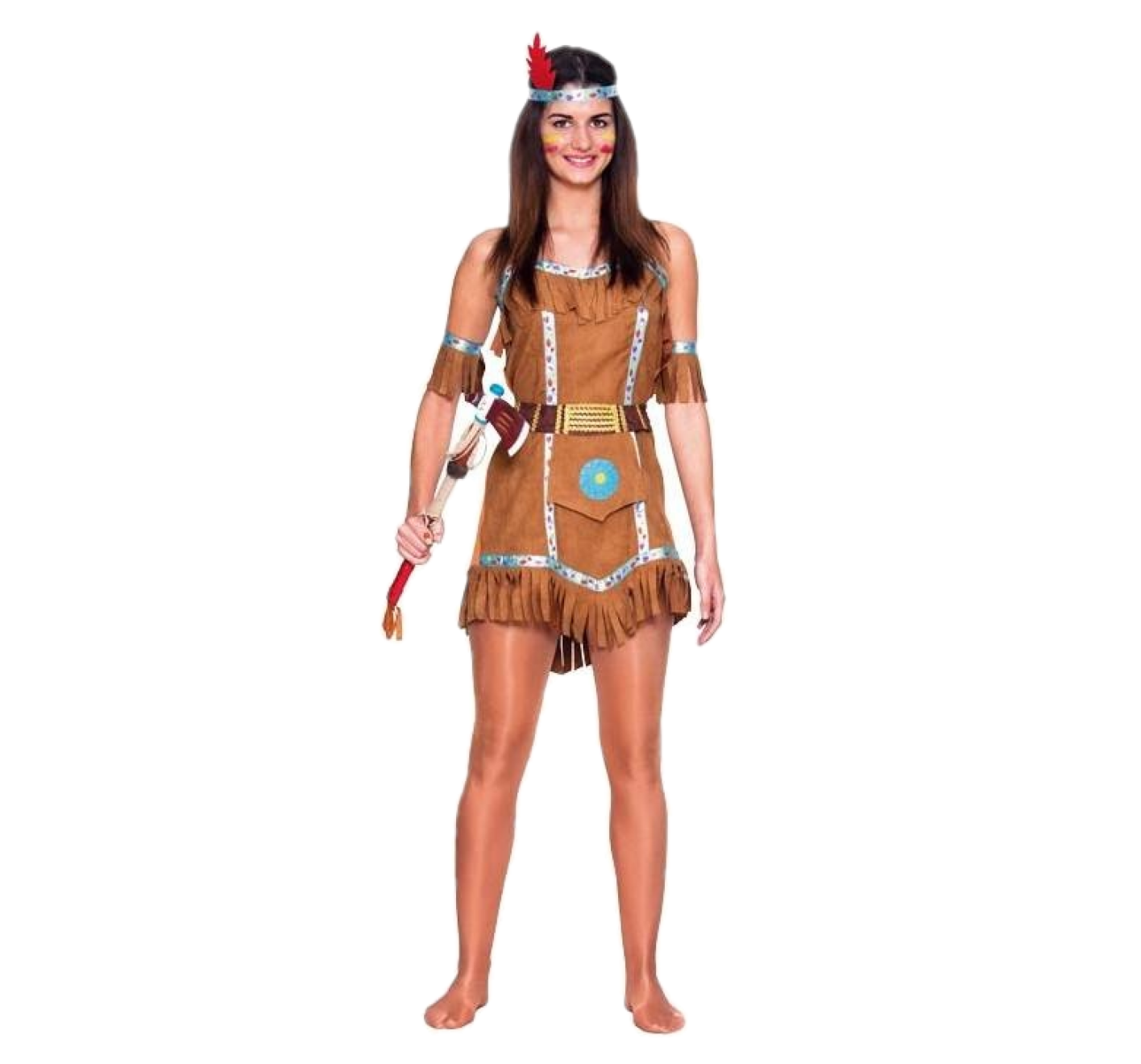 Witbaard - Kostuum - Jurk - Indiaanse - Luxe - M/L
