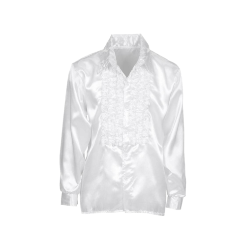PartyXplosion Kostuum - Blouse - Ruches - Wit - L - maat 52 PartyXplosion Kostuum - Blouse - Ruches - Wit - L - maat 52