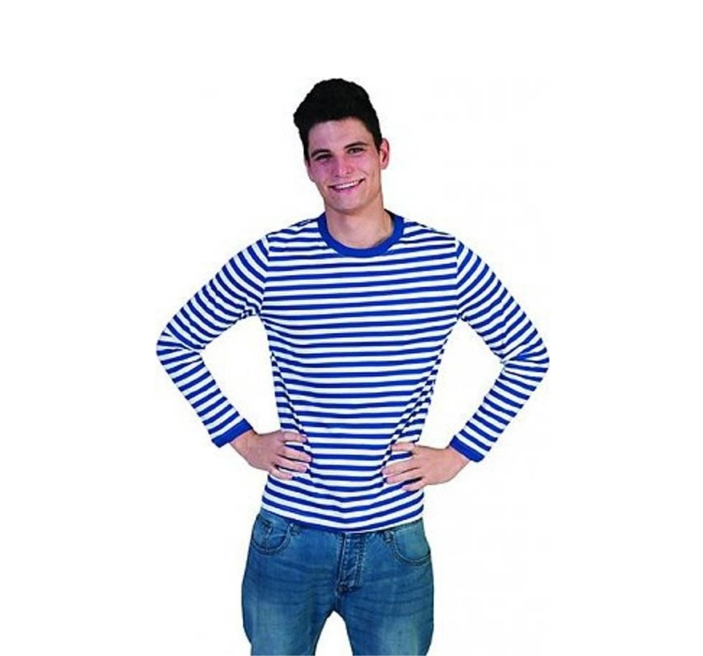 Dorus - Trui - Blauw, wit - M
