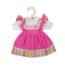 BigJigs Poppenkleren - Jurk - Roze - Gestreepte rand - 30cm