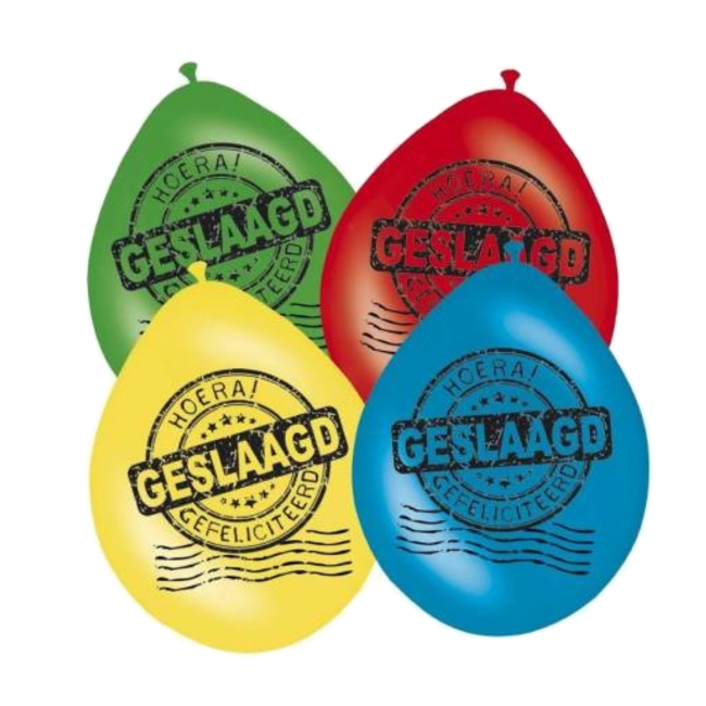 Folat Ballonnen - Geslaagd - Poststempel - 30cm - 8st.