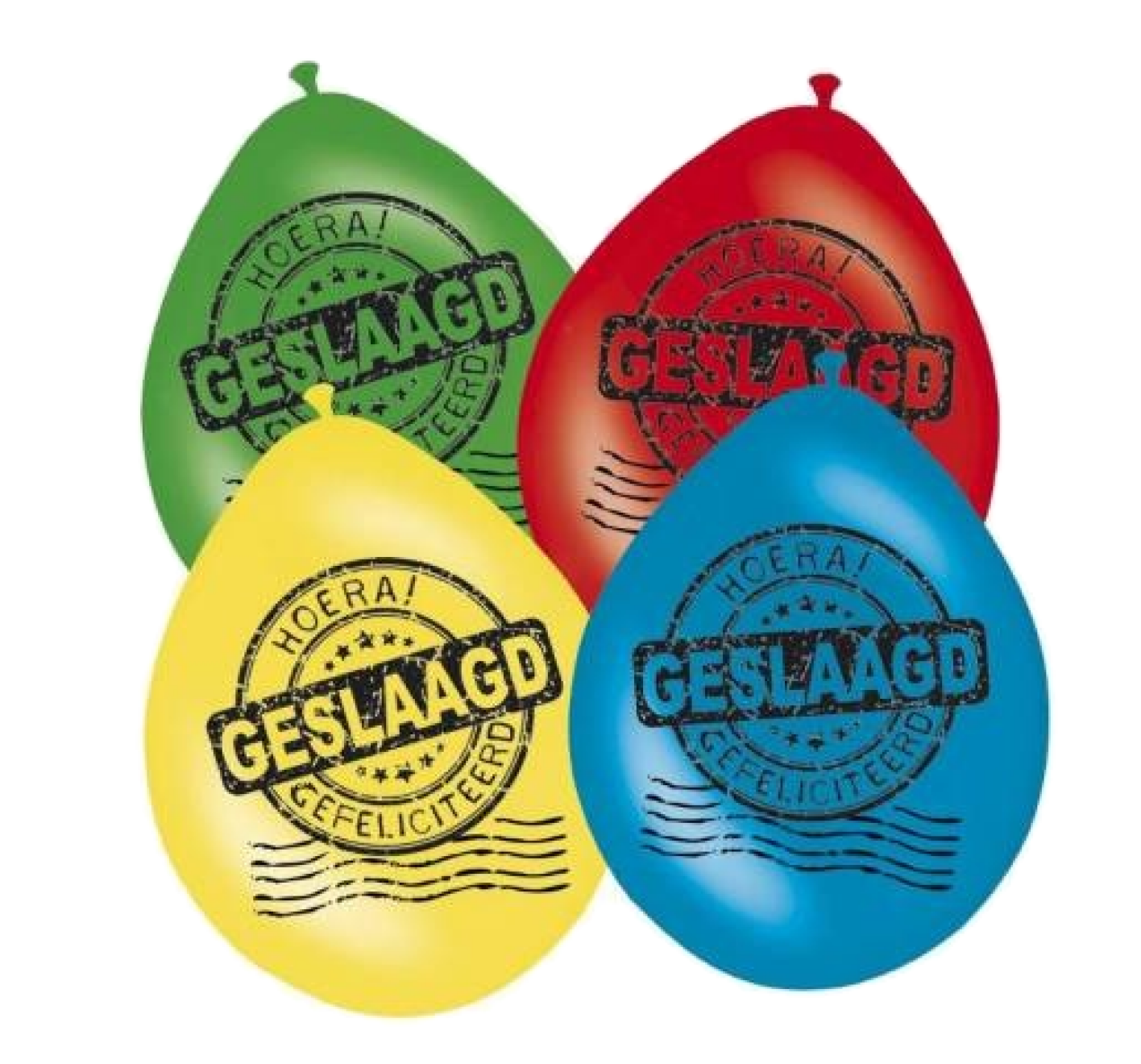 Ballonnen - Geslaagd - Poststempel - 30cm - 8st.