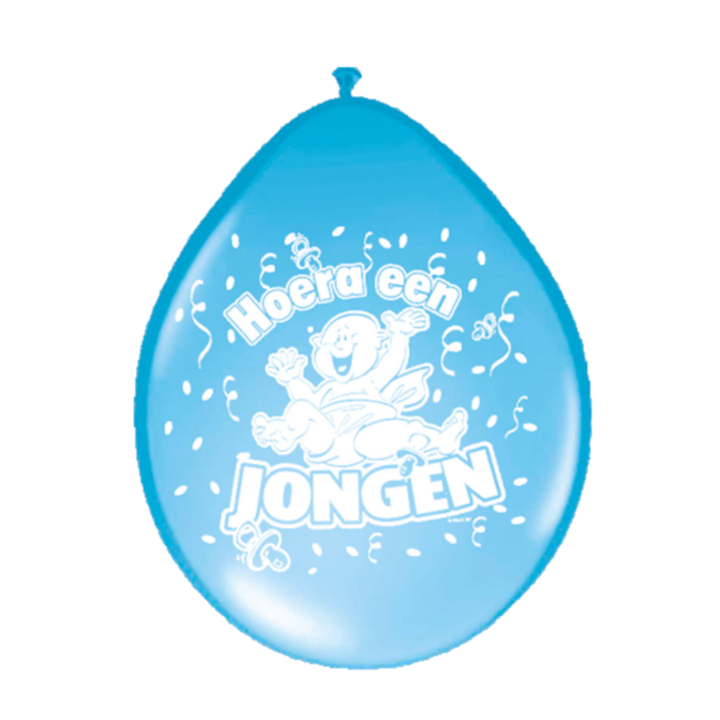 Folat Ballonnen - Hoera een jongen - 30cm - 8st.