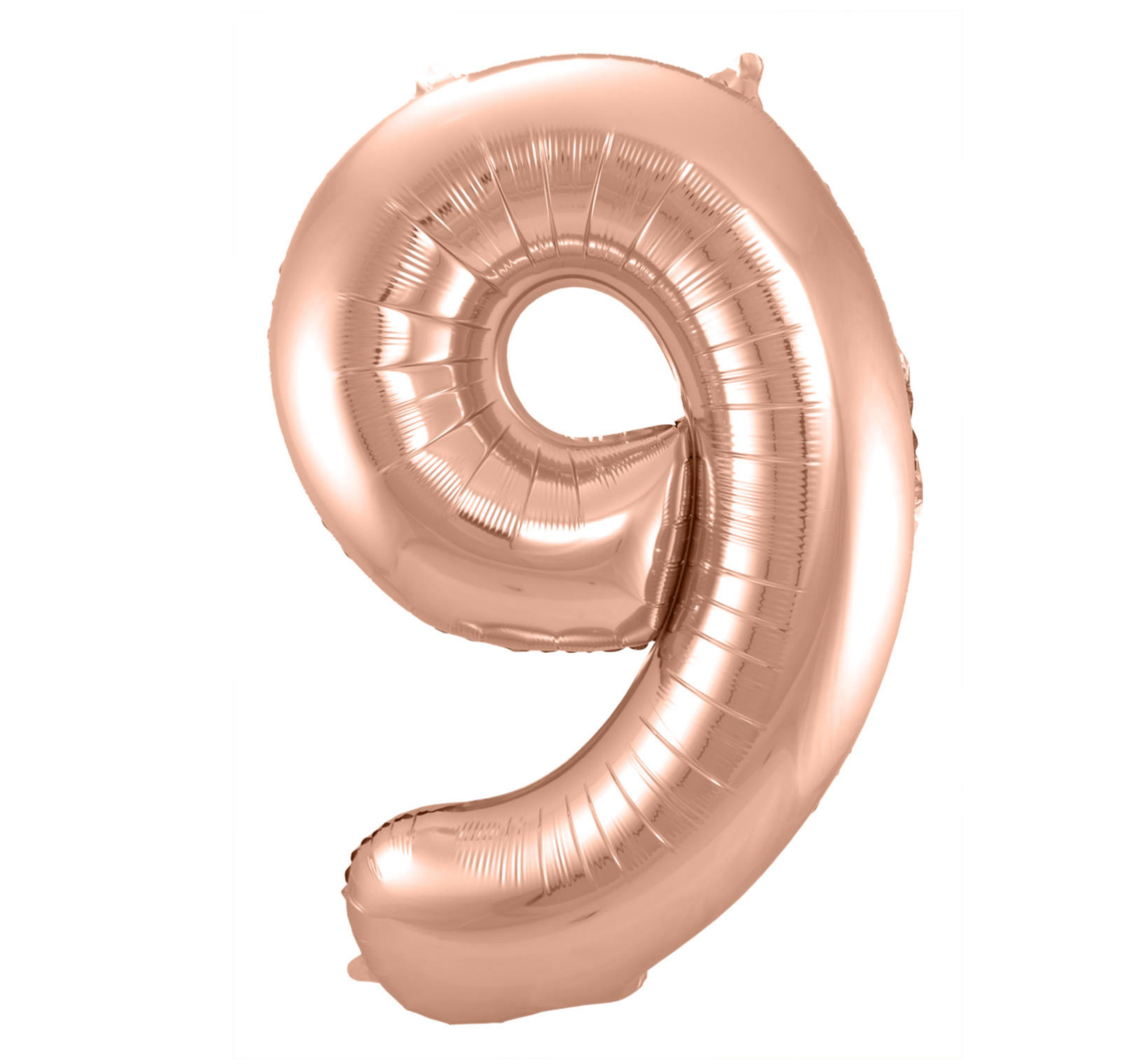 Folieballon - Cijfer - 9 - Rosé goud - 86cm - Zonder vulling