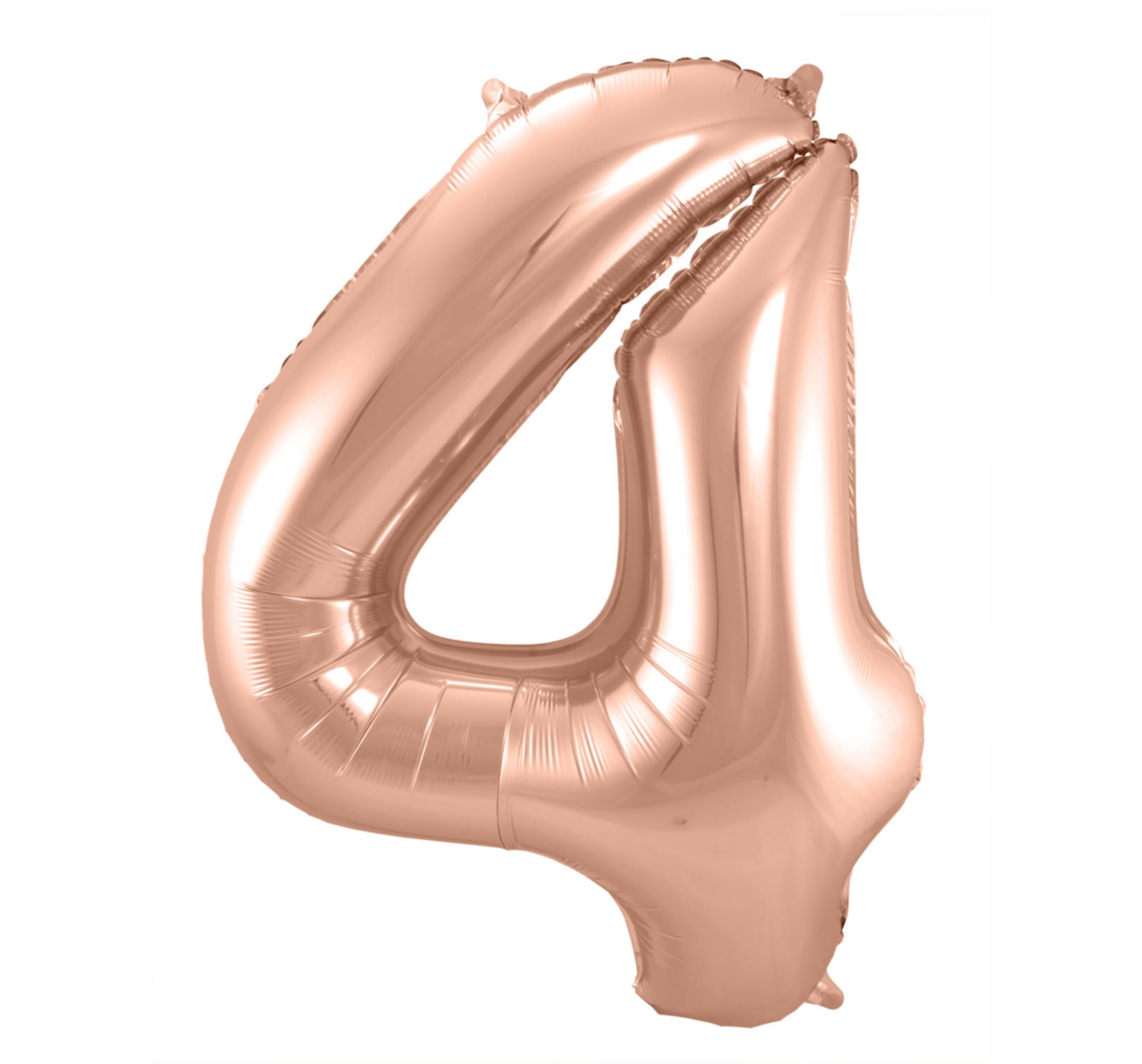 Folieballon - Cijfer - 4 - Rosé goud - 86cm - Zonder vulling