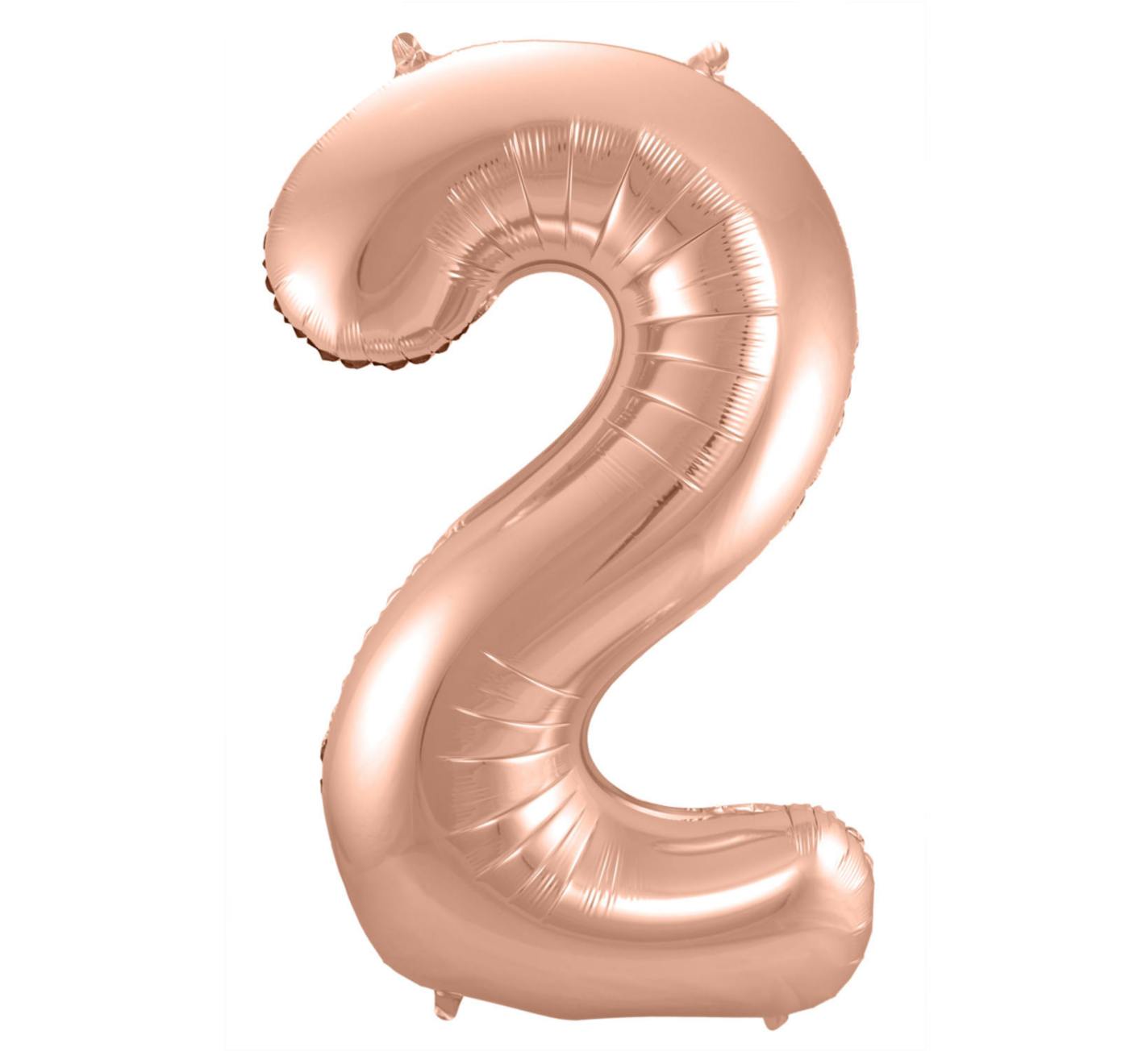 Folieballon - Cijfer - 2 - Rosé goud - 86cm - Zonder vulling