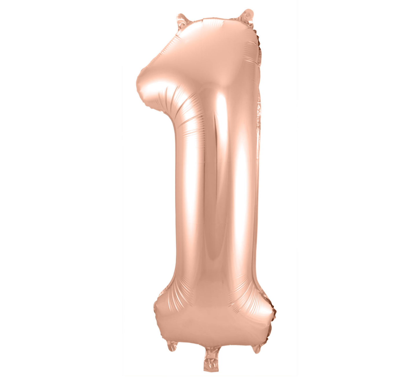 Folieballon - Cijfer - 1 - Rosé goud - 86cm - Zonder vulling
