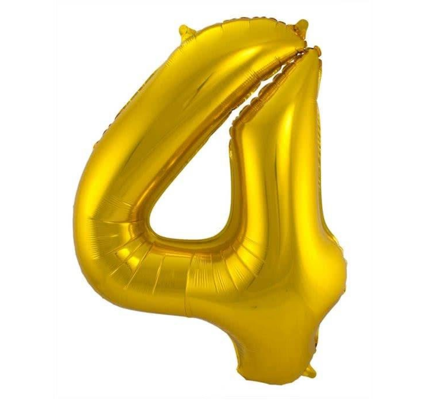 Folieballon - Cijfer - 4 - Goud - 86cm - Zonder vulling