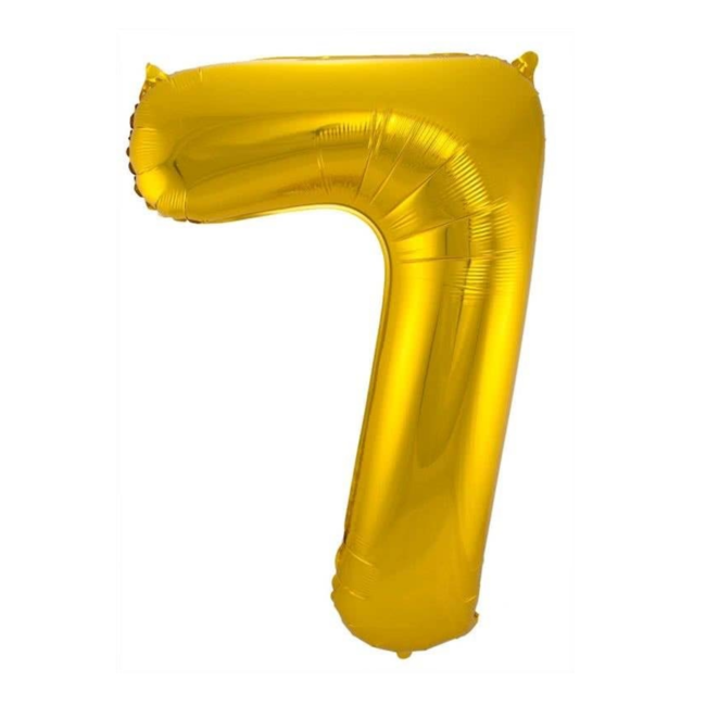 Folat Folieballon - Cijfer - 7 - Goud - 86cm - Zonder vulling