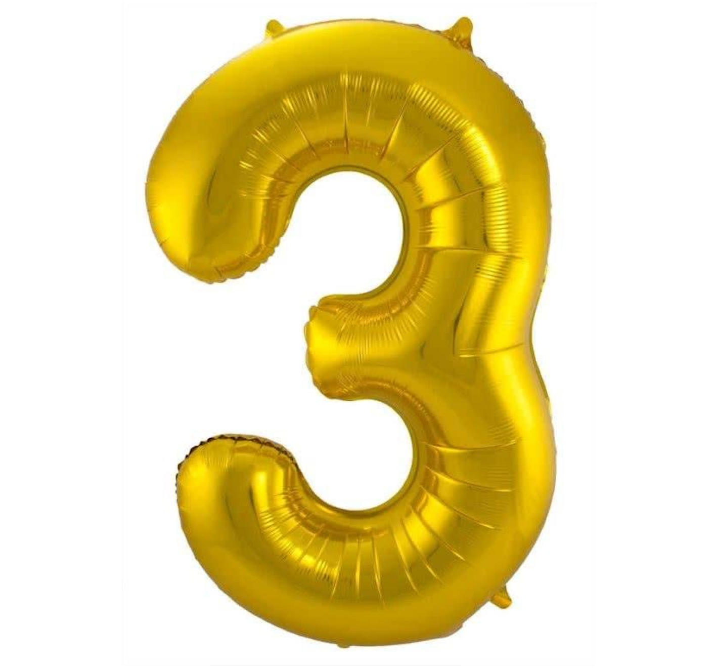 Folieballon - Cijfer - 3 - Goud - 86cm - Zonder vulling