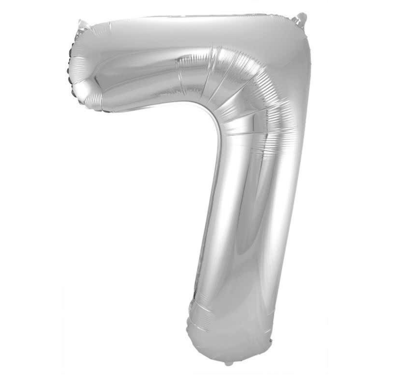 Folieballon - Cijfer - 7 - Zilver - 86cm - Zonder vulling