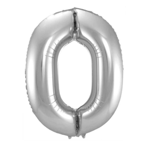 Folat Folieballon - Cijfer - 0 - Zilver - 86cm - Zonder vulling Folat Folieballon - Cijfer - 0 - Zilver - 86cm - Zonder vulling