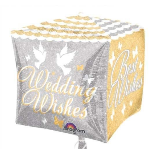 Anagram Folieballon - Wedding wishes - Kubus - 38x38cm - Zonder vulling Anagram Folieballon - Wedding wishes - Kubus - 38x38cm - Zonder vulling