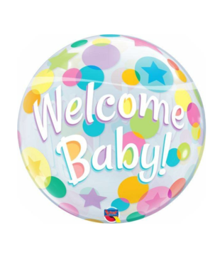 Folieballon - Welcome baby - Bubble - Zonder vulling