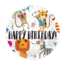 Folat Folieballon - Happy Birthday - Wilde dieren -  45cm  - Zonder vulling
