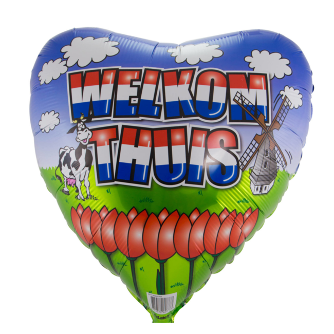 Folat Folieballon - Welkom thuis - Hart - 45cm - Zonder vulling