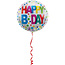 Folat Folieballon - Happy birthday - Rainbow dots - 45cm - Zonder vulling