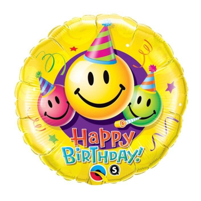 Folat Folat - Folieballon - Smile Happy Birthday -  Zonder vulling