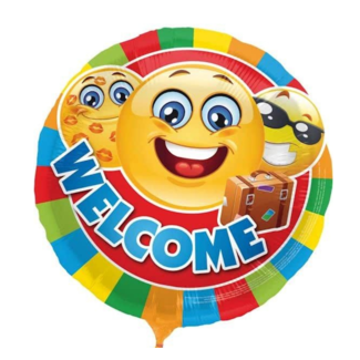 Folat Folieballon - Welcome - Smiley - 45cm - Zonder vulling