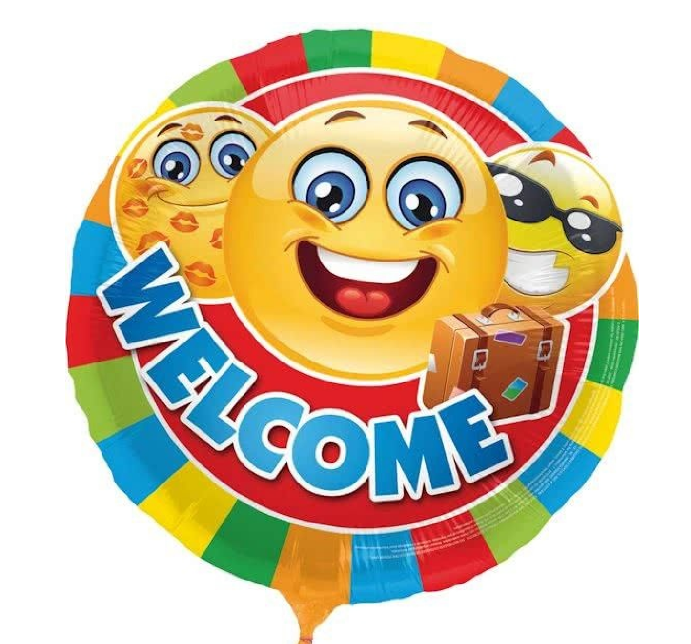 Folieballon - Welcome - Smiley - 45cm - Zonder vulling