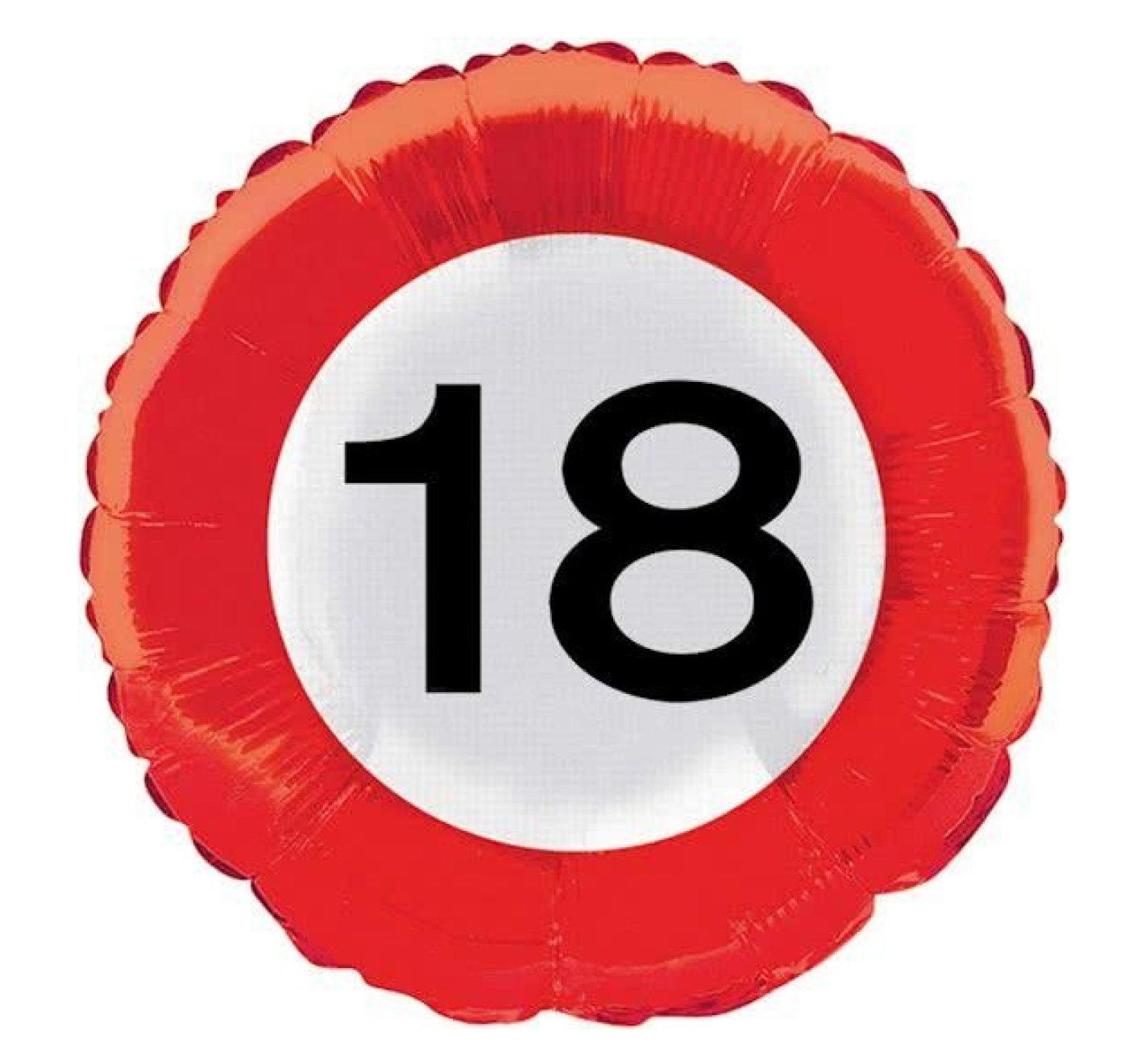 Folieballon - 18 jaar - Verkeersbord - 43cm - Zonder vulling*