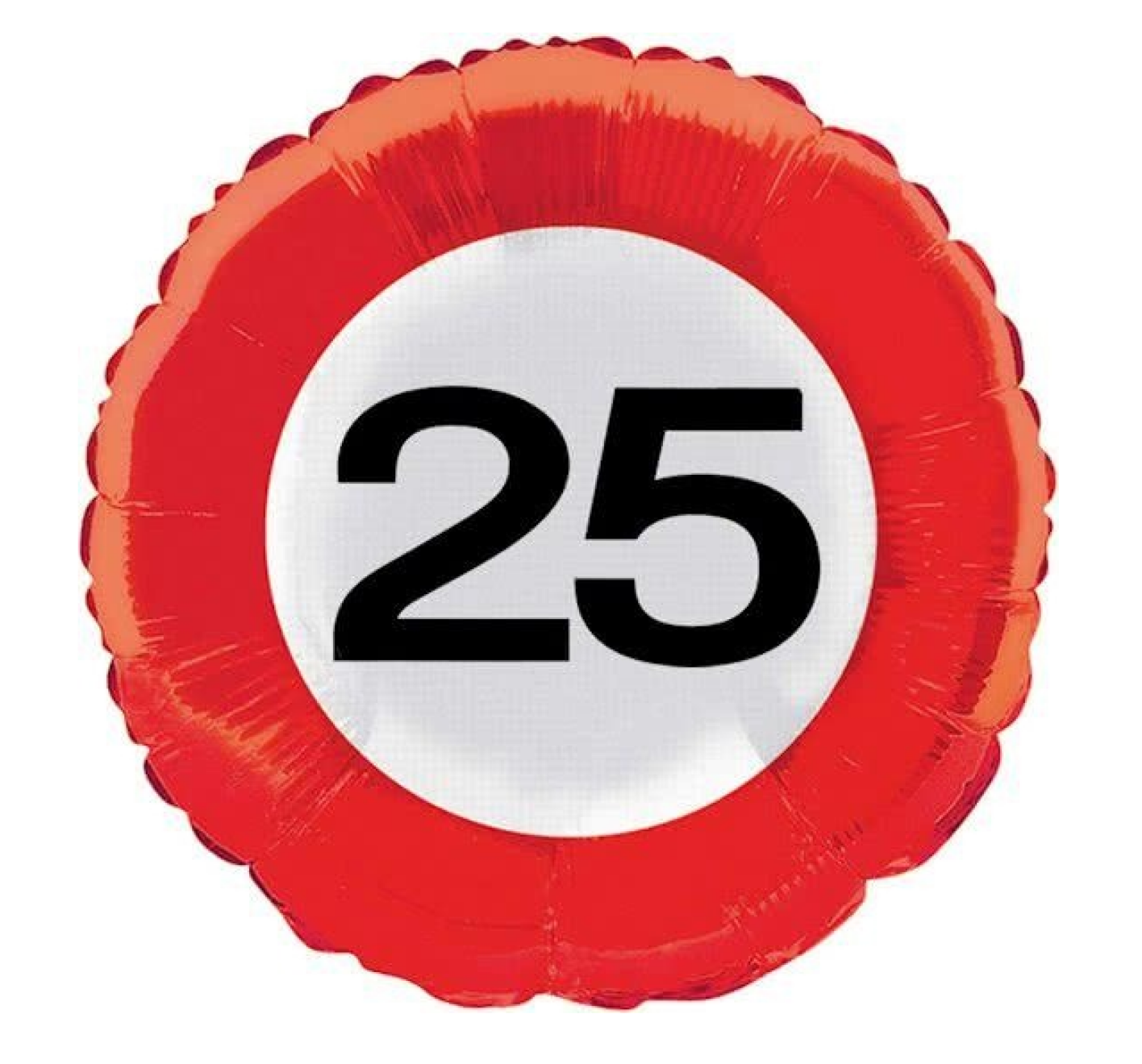 Folieballon - 25 jaar - Verkeersbord - 43cm - Zonder vulling