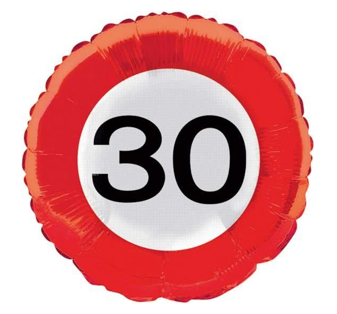 Folieballon - 30 jaar - Verkeersbord - 45cm - Zonder vulling
