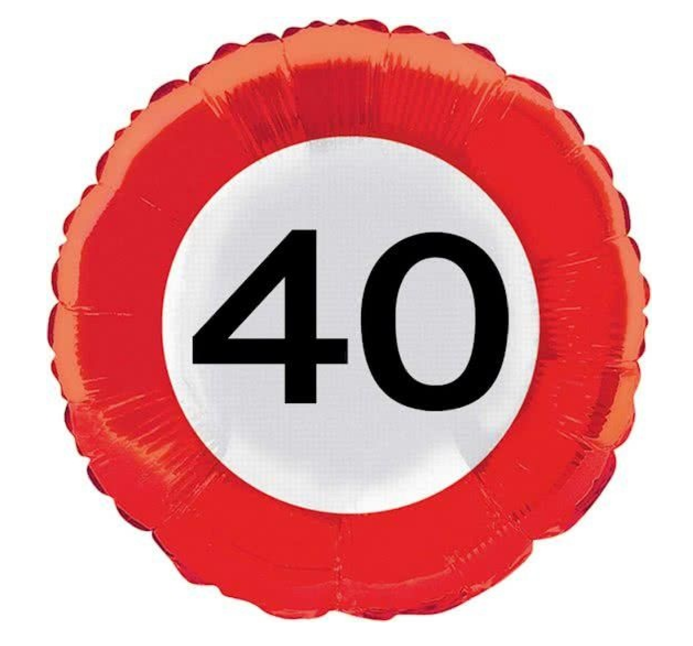 Folieballon - 40 jaar - Verkeersbord - 43cm - Zonder vulling*