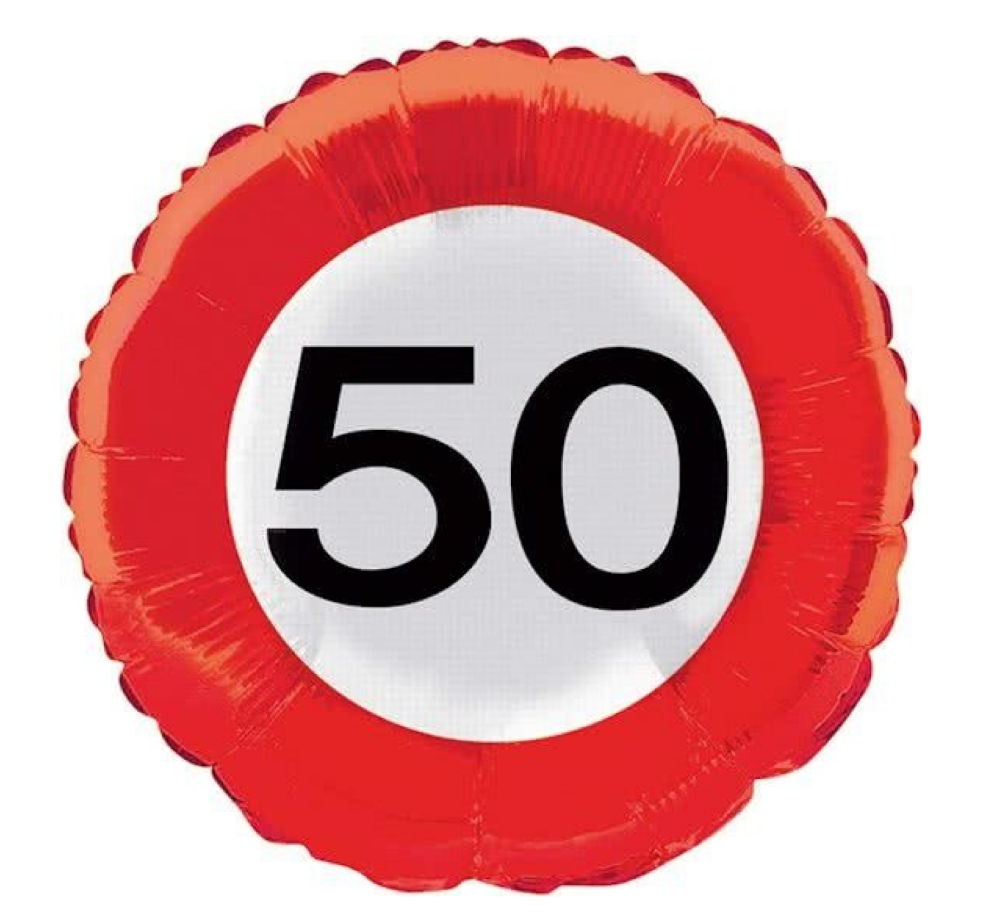 Folieballon - 50 jaar - Verkeersbord - 43cm - Zonder vulling