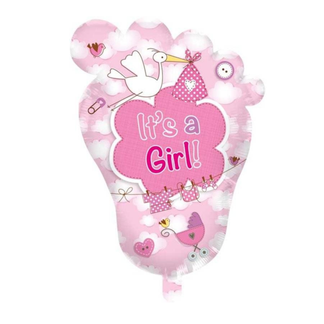 Folat Folieballon - It's a girl - Voet - 70x50cm - Zonder vulling