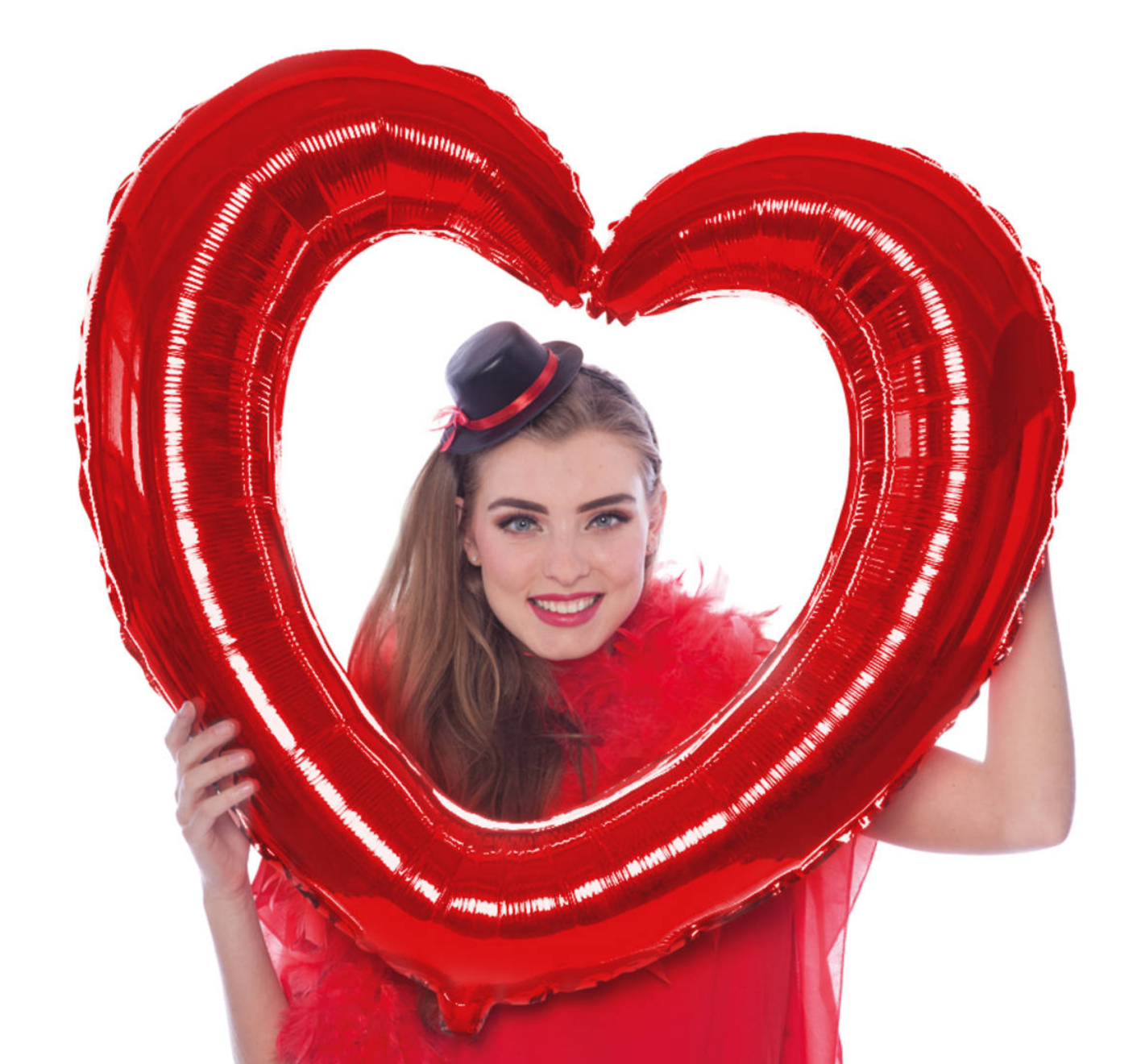 Folieballon - Selfie lijst - Hart - 80x70cm - Niet voor helium