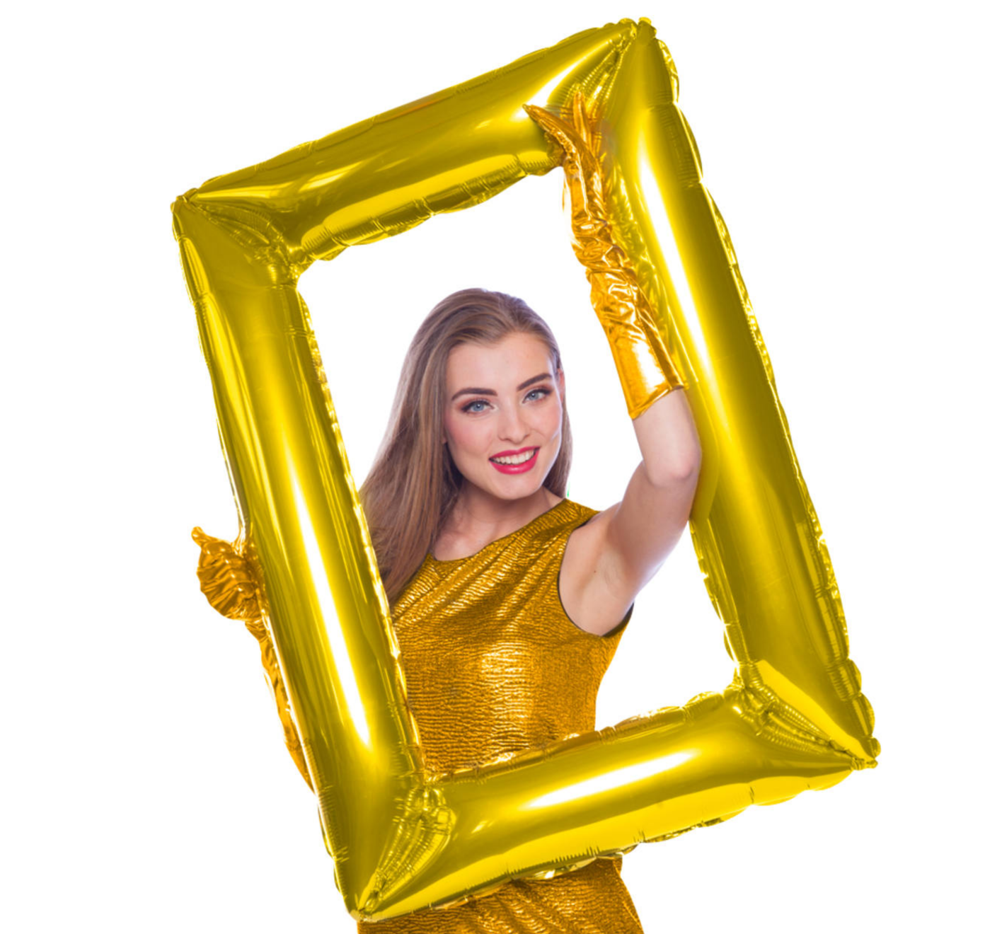Folieballon - Selfie lijst - Schilderij goud - 60x85cm - Niet voor helium