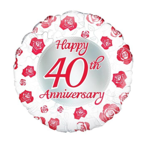 Folieballon - Happy 40th - 45cm - Zonder vulling Folieballon - Happy 40th - 45cm - Zonder vulling