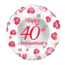 OakTree Folieballon - Happy 40th anniversary - 45cm - zonder vulling