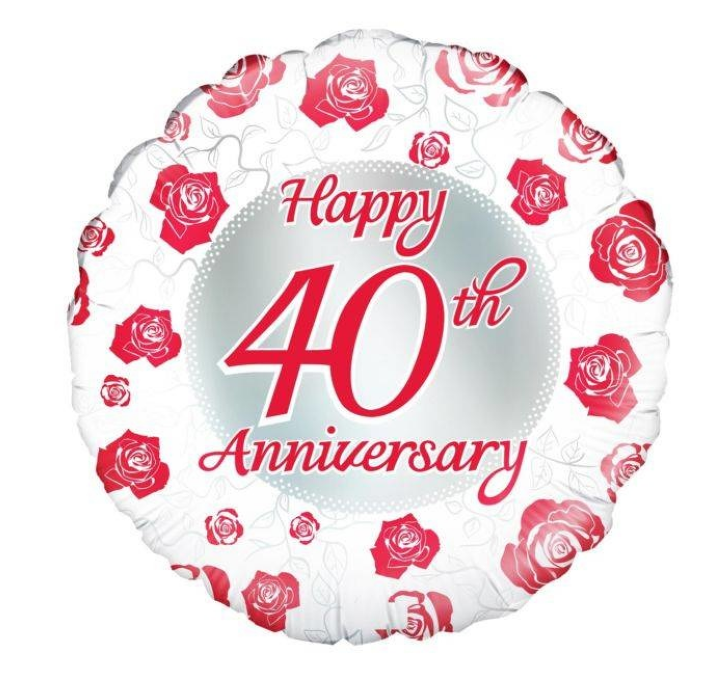 Folieballon - Happy 40th anniversary - 45cm - zonder vulling