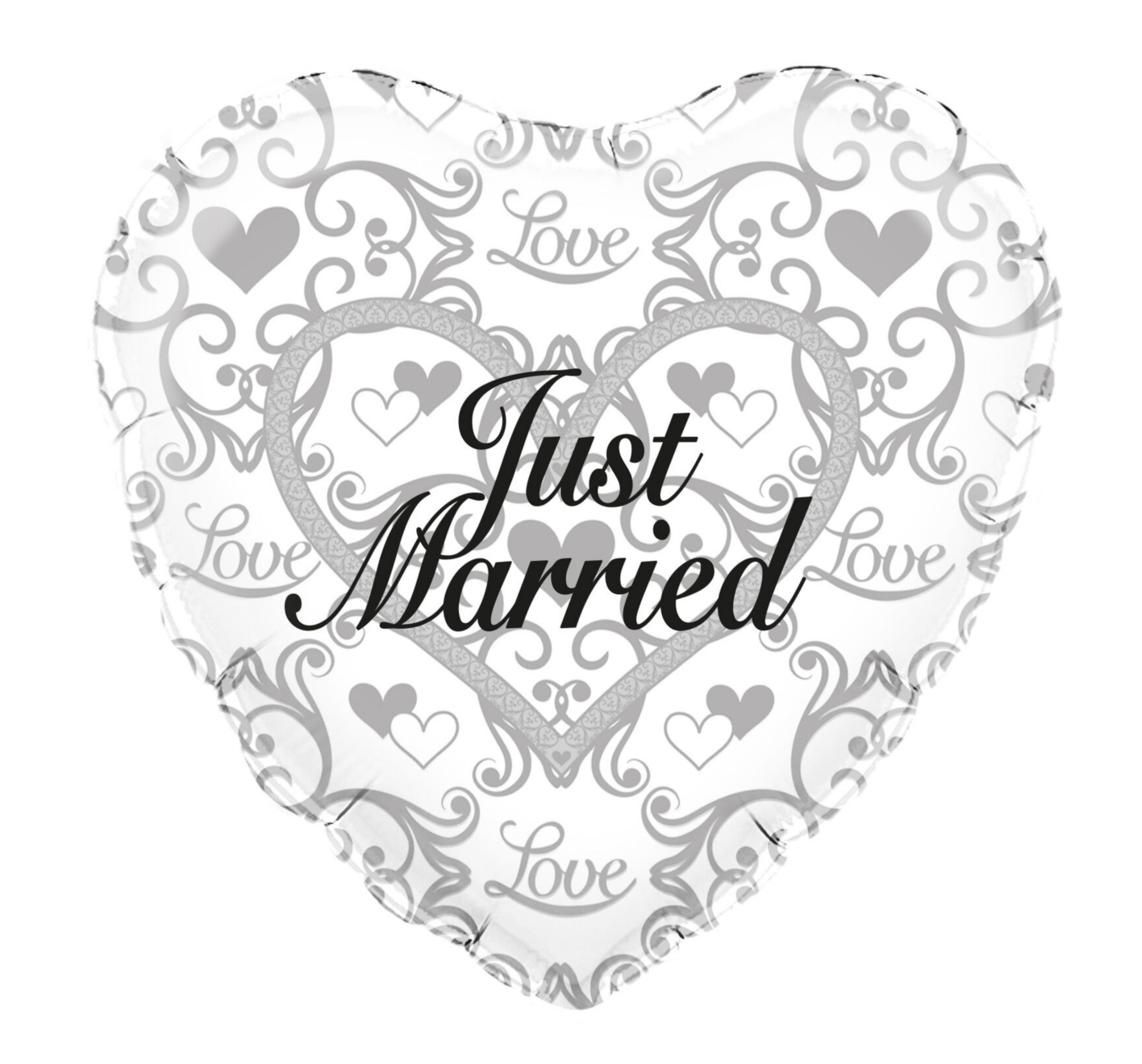 Folieballon - Huwelijk - Just married - 45.7cm- Zonder vulling