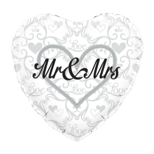 Folieballon - Huwelijk - Mr & Mrs - 45cm - Zonder vulling Folieballon - Huwelijk - Mr & Mrs - 45cm - Zonder vulling