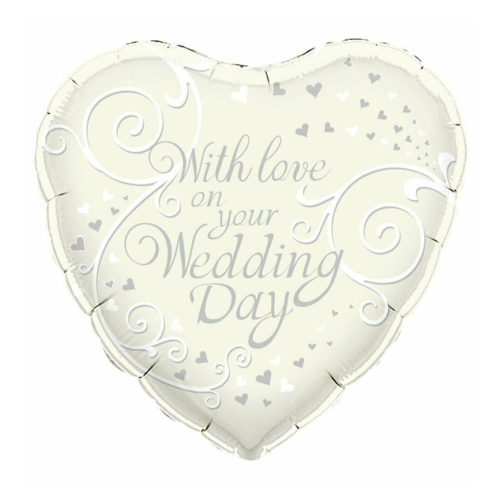 Folieballon - Huwelijk - With love weddingday - 45cm - Zonder vulling Folieballon - Huwelijk - With love weddingday - 45cm - Zonder vulling