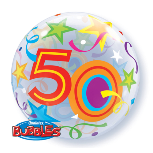 Qualatex Folieballon - 50 Jaar - Bubble - 56cm - Zonder vulling Qualatex Folieballon - 50 Jaar - Bubble - 56cm - Zonder vulling