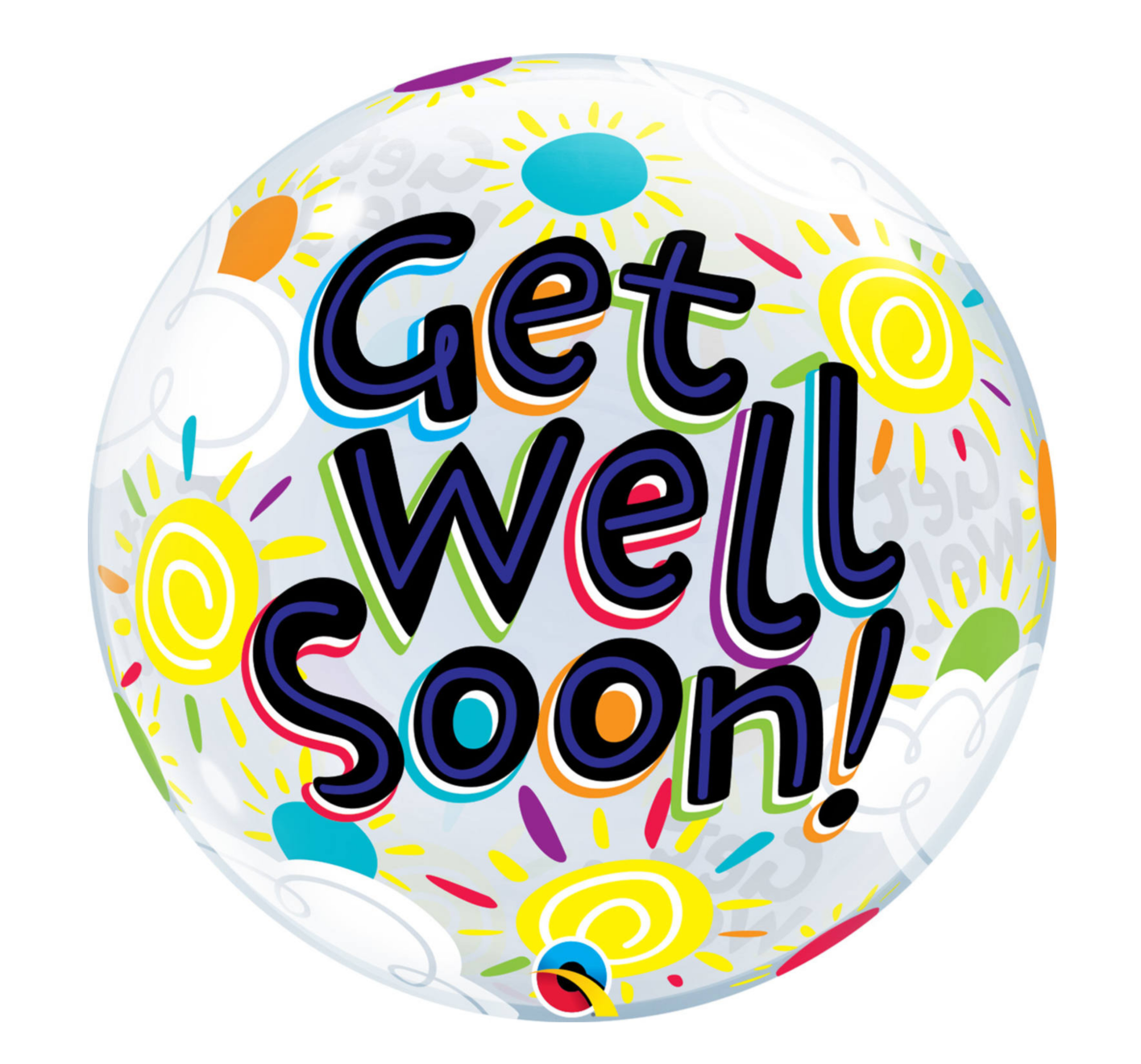 Folieballon - Get well soon - Bubble - 56cm - Zonder vulling