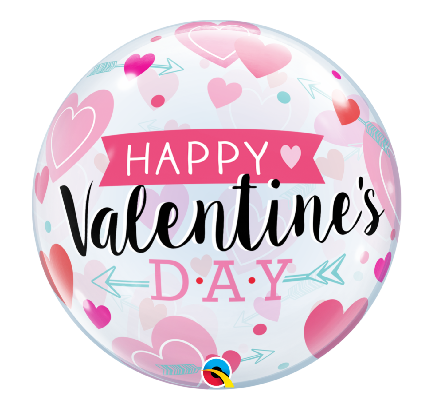 Folieballon - Happy valentine's day - Bubble - 56cm - Zonder vulling